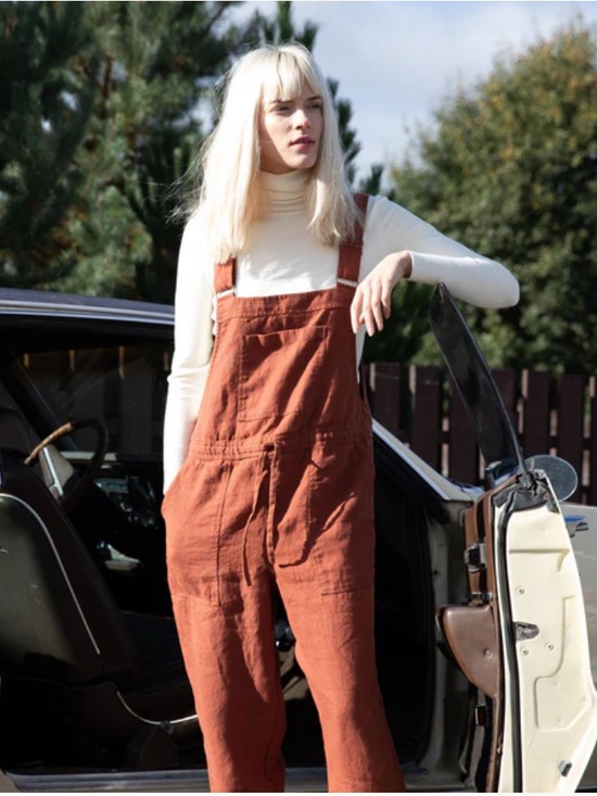 notPERFECTLINEN Other - notPERFECTLINEN Everest 100% Linen Overalls Jumpsuit [size S] Rust Terracotta